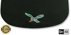 Eagles THROWBACK NFL SHIELD-BASIC Black-Green Fitted Hat by New Era - 3rd View