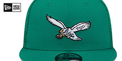 Eagles THROWBACK TEAM-BASIC TRUCKER SNAPBACK Kelly Hat by New Era - 3rd View