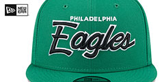 Eagles THROWBACK TEAM-SCRIPT SNAPBACK Kelly Hat by New Era - 3rd View