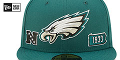 Eagles TRIPLE THREAT IDENTITY Green Fitted Hat by New Era - 3rd View