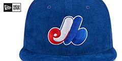 Expos OLD SCHOOL CORDUROY SIDE-PATCH Royal Fitted Hat by New Era - 3rd View