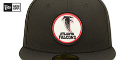 Falcons 2022 NFL THROWBACK SIDELINE Black Fitted Hat by New Era - 3rd View