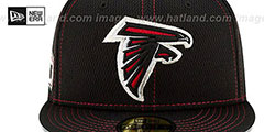 Falcons ONFIELD SIDELINE ROAD Black Fitted Hat by New Era - 3rd View