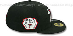 Falcons SIDE TEAM-PATCH Black Fitted Hat by New Era - 3rd View