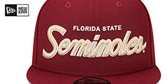 Florida State TEAM-SCRIPT SNAPBACK Burgundy Hat by New Era - 3rd View