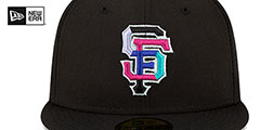 Giants 2012 WS POLAR LIGHTS Black-Teal Fitted Hat by New Era - 3rd View