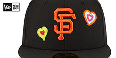 Giants CHAIN STITCH HEARTS Black Fitted Hat by New Era - 3rd View