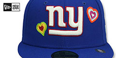 Giants CHAIN STITCH HEARTS Royal Fitted Hat by New Era - 3rd View