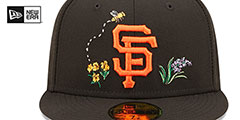 Giants FLORAL WATERCOLORS Black Fitted Hat by New Era - 3rd View