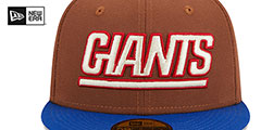 Giants HARVEST SIDE-PATCH Brown-Royal Fitted Hat by New Era - 3rd View