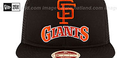 Giants HERITAGE FOAM FRONT TRUCKER SNAPBACK Black Hat by New Era - 3rd View