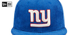 Giants LETTERMAN PIN CORDUROY Royal Fitted Hat by New Era - 3rd View