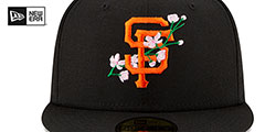 Giants LOGO BLOOM SIDE-PATCH Black-Pink Fitted Hat by New Era - 3rd View