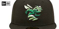 GreenJackets MILB ONFIELD ALT 2 Black Fitted Hat by New Era - 3rd View