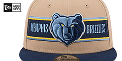 Grizzlies 2024 NBA DRAFT SNAPBACK Camel-Navy Hat by New Era - 3rd View