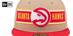 Hawks 2024 NBA DRAFT Camel-Red Fitted Hat by New Era - 3rd View