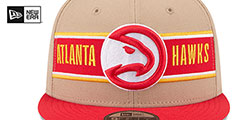 Hawks 2024 NBA DRAFT SNAPBACK Camel-Red Hat by New Era - 3rd View