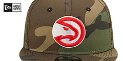 Hawks ARMY CAMO TRUCKER Hat by New Era - 3rd View