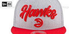 Hawks ROPE STITCH DRAFT SNAPBACK Grey-Red Hat by New Era - 3rd View