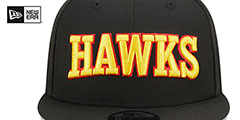 Hawks STATEMENT SNAPBACK Black Hat by New Era - 3rd View