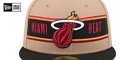 Heat 2024 NBA DRAFT Camel-Black Fitted Hat by New Era - 3rd View