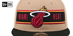 Heat 2024 NBA DRAFT SNAPBACK Camel-Black Hat by New Era - 3rd View