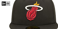 Heat 3X NBA CHAMPS POP-SWEAT Black-Sky Fitted Hat by New Era - 3rd View