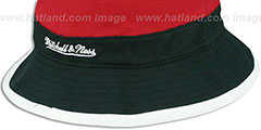 Heat COLOR-BLOCK BUCKET Gold-Red-Black Hat by Mitchell and Ness - 3rd View