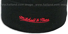 Heat CUFFED-VISOR KNIT BEANIE Black Hat by Mitchell and Ness - 3rd View