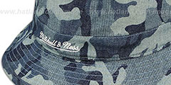 Heat DENIM-CAMO BUCKET Blue Hat by Mitchell and Ness - 3rd View