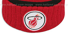 Heat HIGH-5 CIRCLE BEANIE Black-Red by Mitchell and Ness - 3rd View