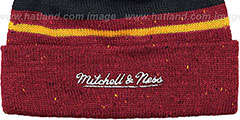 Heat HWC SPECKLED Burgundy-Black Knit Beanie by Mitchell and Ness - 3rd View