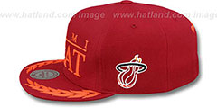 Heat LAUREL SNAPBACK Burgundy Hat by Mitchell and Ness - 3rd View