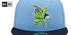 Hops MILB MARVEL DEFENDERS Sky-Navy Fitted Hat by New Era - 3rd View