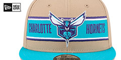 Hornets 2024 NBA DRAFT SNAPBACK Camel-Teal Hat by New Era - 3rd View