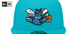 Hornets NBA CLASSIX Teal Fitted Hat by New Era - 3rd View