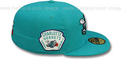 Hornets SIDE TEAM-PATCH Teal Fitted Hat by New Era - 3rd View