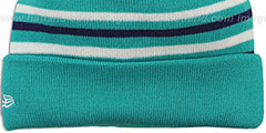 Hornets STRIPEOUT Knit Beanie Hat by New Era - 3rd View