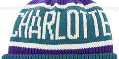 Hornets THE-CALGARY Teal-Purple Knit Beanie Hat by Twins 47 Brand - 3rd View