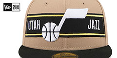 Jazz 2024 NBA DRAFT Camel-Black Fitted Hat by New Era - 3rd View