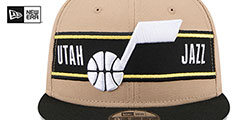 Jazz 2024 NBA DRAFT SNAPBACK Camel-Black Hat by New Era - 3rd View