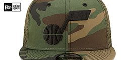 Jazz ARMY CAMO TRUCKER Hat by New Era - 3rd View