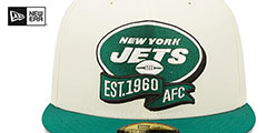 Jets 2022 NFL SIDELINE Cream-Green Fitted Hat by New Era - 3rd View