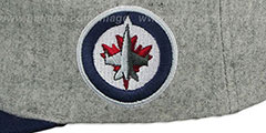 Jets 2T TAILSWEEPER STRAPBACK Grey-Navy Hat by Mitchell and Ness - 3rd View