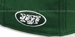 Jets BALLISTIC SCRIPT A-FRAME STRAPBACK Green-White Hat by New Era - 3rd View