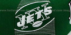 Jets LASER-STITCH SNAPBACK Green-White Hat by Mitchell and Ness - 3rd View