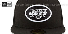 Jets NFL TEAM-BASIC-2 Black-White Fitted Hat by New Era - 3rd View