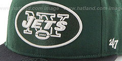 Jets SUPER-SHOT STRAPBACK Green-Black Hat by Twins 47 Brand - 3rd View