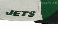 Jets TRIPLE MELTON STRAPBACK Green-White-Black Hat by New Era - 3rd View