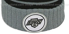 Kings HIGH-5 CIRCLE BEANIE Black-Grey by Mitchell and Ness - 3rd View